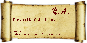 Machnik Achilles névjegykártya